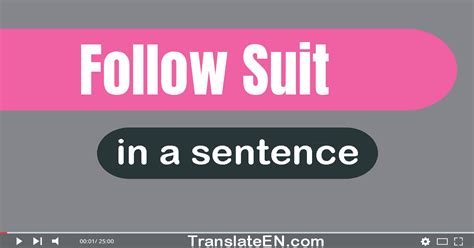 Use Follow Suit In A Sentence