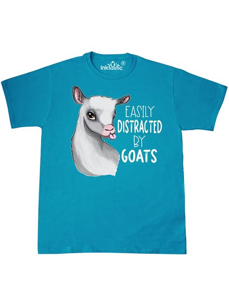 Inktastic Easily Distracted By Goats Cute Goat T Shirt