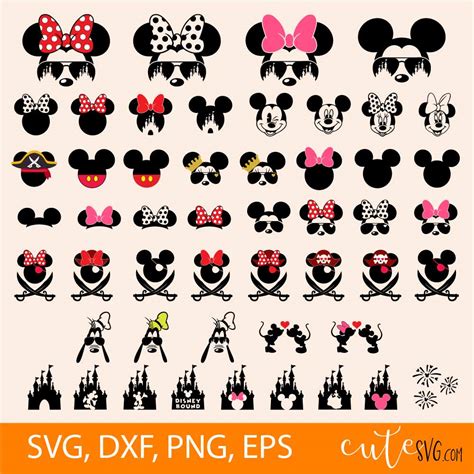 Svg Dxf File For Mickey And Minnie Craft Supplies Tools Drawing