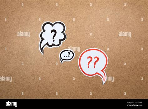 Question Marks In Speech Bubbles Paper Shape Of Bubble With Hand Drawn