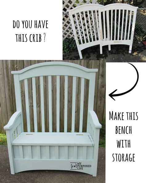 Upcycled Crib Into Toy Box Bench Cribs Repurpose Repurposed