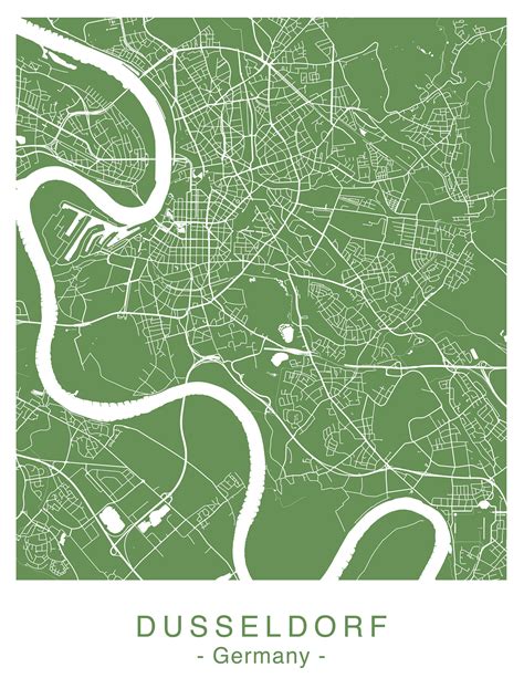 Dusseldorf City Map Digital File