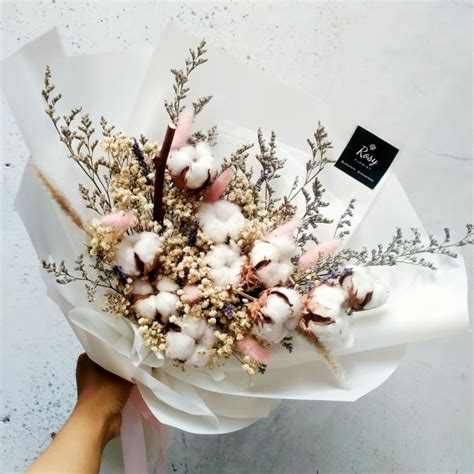 Jual Buket Bunga Kapas Cotton Flower Buket Bunga Kering Dried