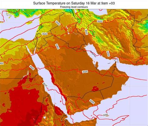 Saudi Arabia Surface Temperature On Friday 19 Mar At 3pm Ast