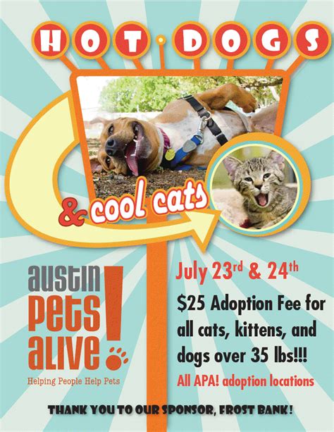Usually known as the most difficult or most challenging part of adopting a pet, the adoption process is actually pretty easy once you get to know what to expect. Austin Pets Alive! Hot Dogs and Cool Cats - This Weekend ...