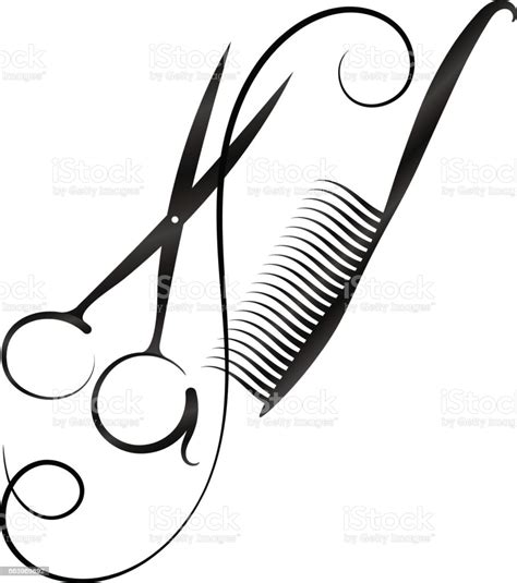 Scissors And Comb Silhouette Stock Illustration Download Image Now