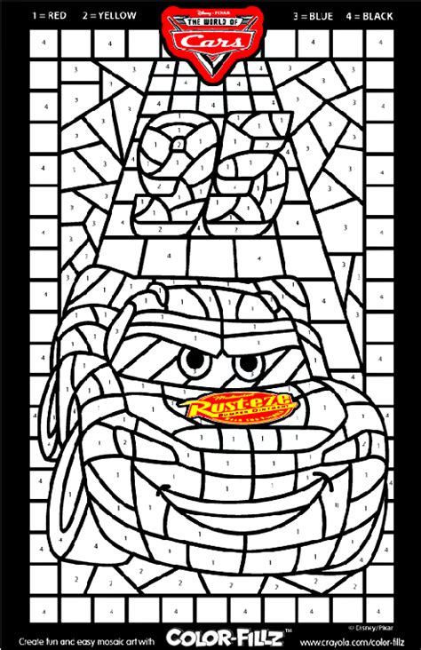 Color pictures, email pictures, and more with these cars coloring pages. Disney Cars Mosaic Coloring Page | crayola.com