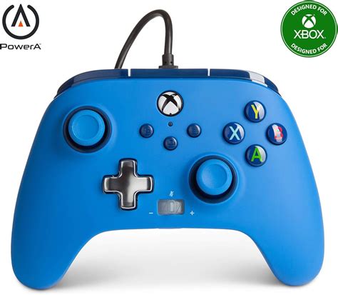 Powera Enhanced Wired Controller For Xbox Blue Gamepad Wired Video