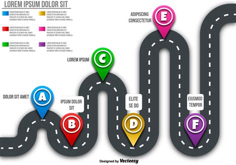 Vector Roadmap With Markers Choose From Thousands Of Free Vectors