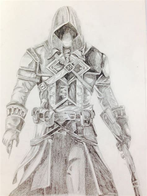 Assassins Creed Pencil Drawing Assassins Creed I Connor Kenway Wall