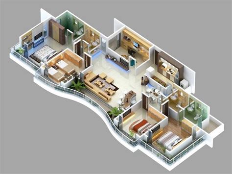 4 Bedroom 2 Story House Plans 3d Floor Plans 3d Plan Order Duplex