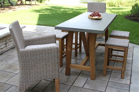 Enjoy alfresco dining with an outdoor dining table from early settler. Composite Counter Height Dining Table with Teak Base