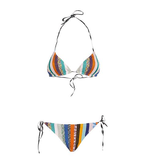 Missoni Multi Striped Crochet Triangle Bikini Harrods Uk