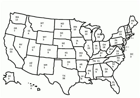 Printable Electoral College Map Printable Map Of The United States