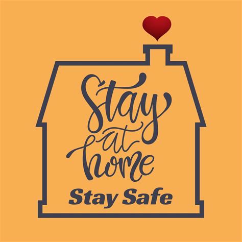 Stay At Home Stay Safe House With Heart 1213472 Vector Art At Vecteezy