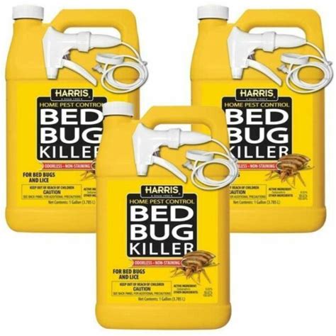 Harris Bed Bug Killer 1 Gal 3 Pack Insecticide Kill Bedbugs And Lice