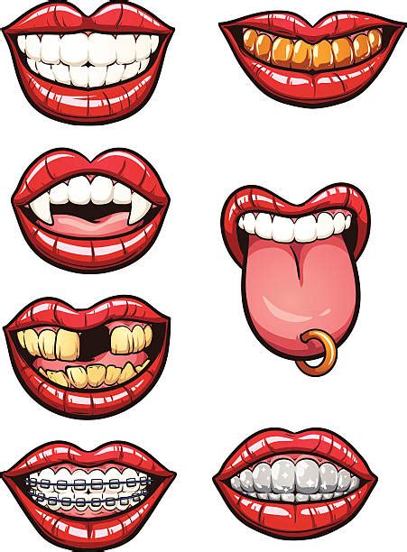 Mouth with tongue and healthy tooth. Best Fang Illustrations, Royalty-Free Vector Graphics ...