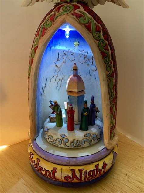 Vintage Heartwood Creek Jim Shore Lighted And Musical Silent Night