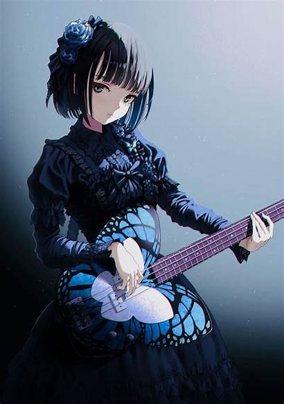 Anime Gothic Dark Guitar Hair Short Instrument