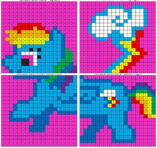 rainbow dash color  number mural coloring squared