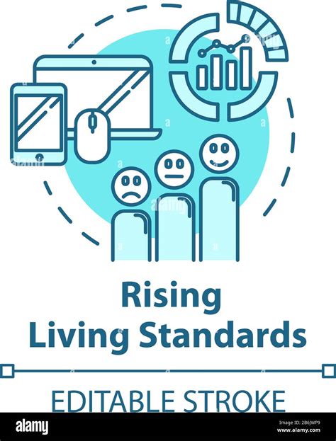 Rising Living Standards Concept Icon Level Of Goods And Services