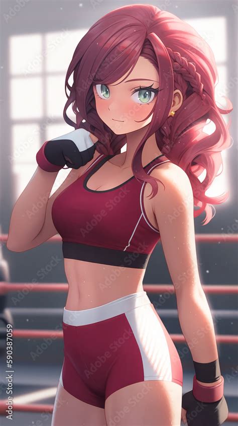 Fit And Fabulous The Anime Workout Girl In A Luxe Gym Setting Cute And Dynamic Waifu With