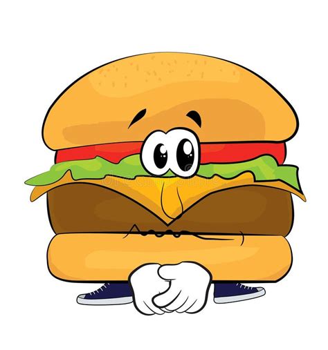 Sad Burger Cartoon Stock Illustration Illustration Of Depressed 43762441