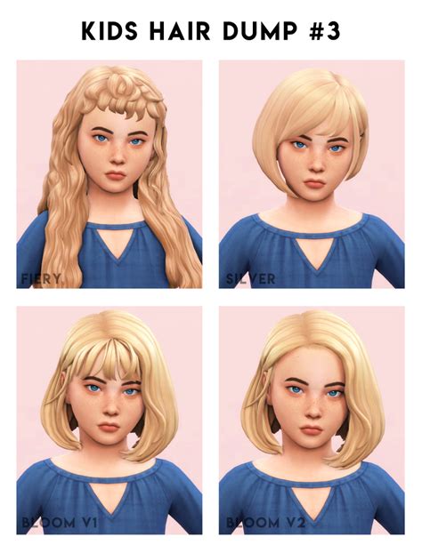 Kids Hair Dump 3 Sims Hair Kids Hairstyles Sims 4