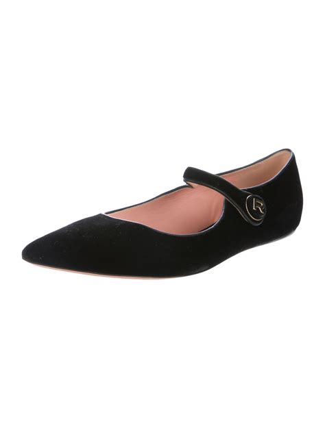 Rochas Velvet Mary Jane Flats Shoes Roc22443 The Realreal