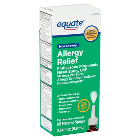 Equate Non Drowsy Allergy Relief Nasal Spray Usp 50 Mcg 034 Fl Oz