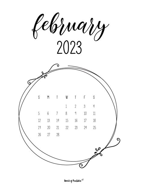 Free Printable February 2023 Calendars World Of Printables