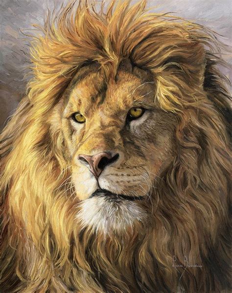 Portrait Of A Lion Art Print By Lucie Bilodeau Lion Painting Lion