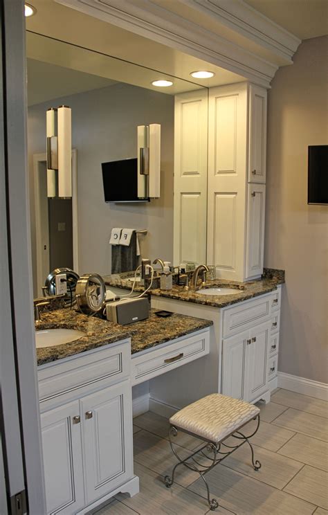 Check spelling or type a new query. White painted custom bath cabinets with glaze lines. Floor ...