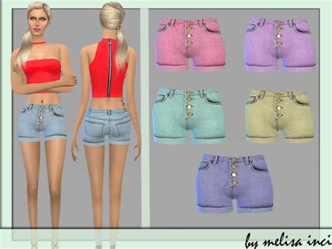 Button Front Denim Shorts The Sims 4 Catalog