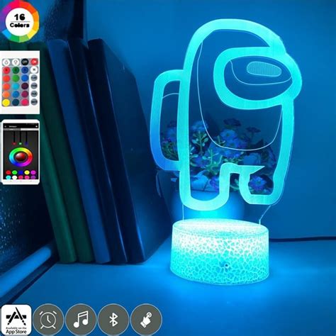 Cool Night Light Among Us Game Lamp With 16 Colors Remote Home