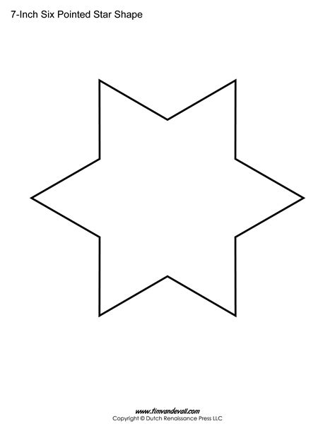 5 Pointed Star Template Free Printable