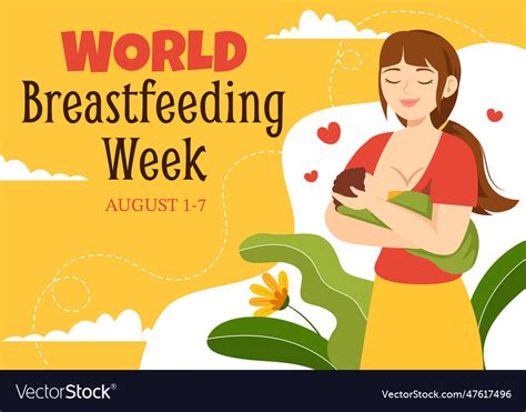 World Breastfeeding Week Of Feeding Babies Vector Image