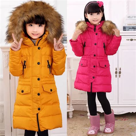 Girls Clothing Mother And Kids Childrens Long Coat Girls Winter Down