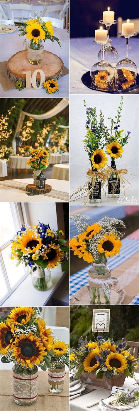 Sunflower Wedding Decor Sunflowers Themed Wedding Centerpiece Ideas