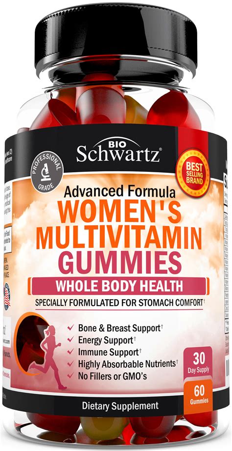 Womens Multivitamin Gummies With A C B6 B12 D And E Vitamins For