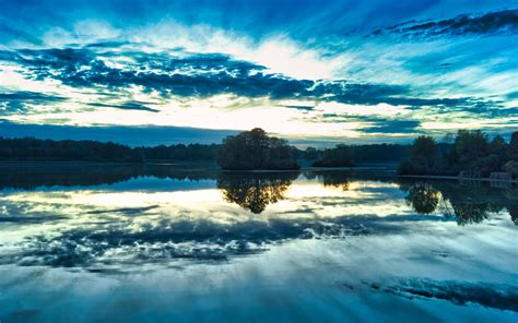 Download Wallpaper 3840x2400 Lake Trees Sky Forest Reflection 4k