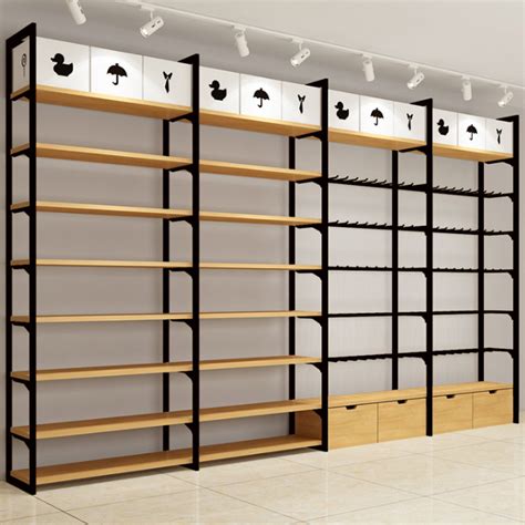 Retail display shelves should have a focal point so that the customer can easily view the hotspots. Wooden Retail Store Display Shelving System Miniso Style ...