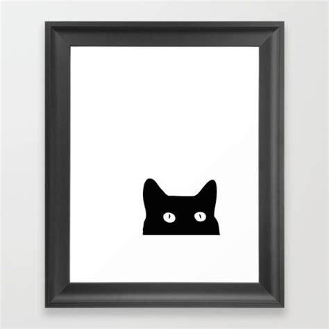 Black Cat Framed Art Print By Good Sense Cat Frame Cat Art Print