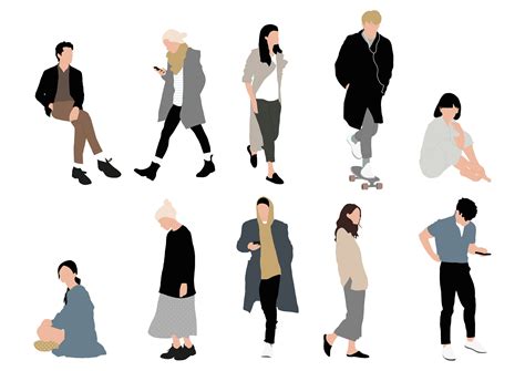 Flat People Vector Collection 1 Etsy