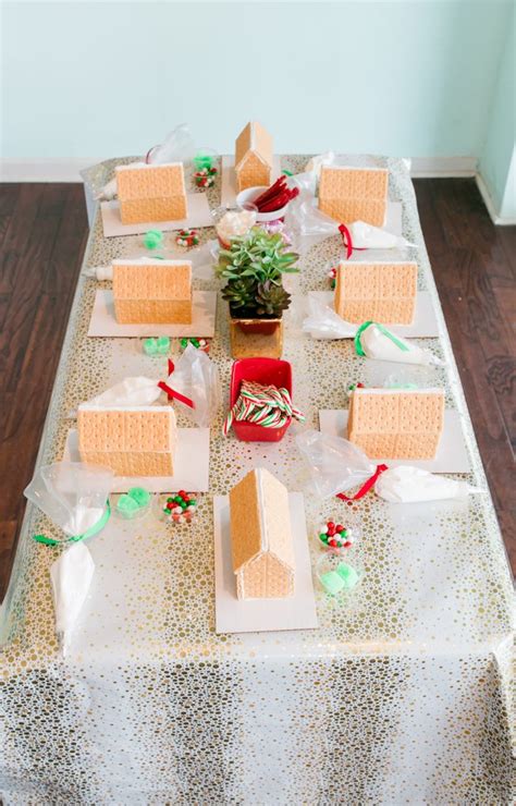 Outside decorations for house entries designing clothes. Kara's Party Ideas Gingerbread House Decorating Party ...