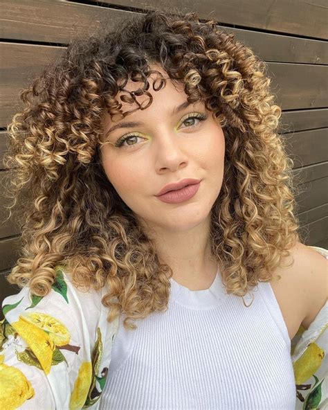 Naturally Curly Hair With Straight Bangs Hairstyles