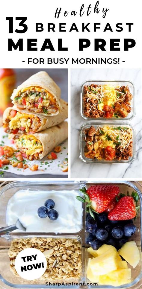 Breakfast Meal Prep For Busy Mornings With Text Overlay