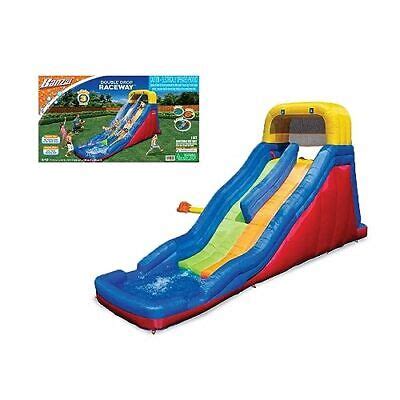 Banzai Double Drop Raceway Lane Inflatable Outdoor Backyard Water Slide Ebay