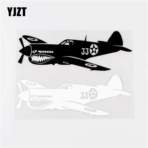 Yjzt 163x56cm 33 Plane Shark Funny Car Sticker Vinyl Decals Aircraft