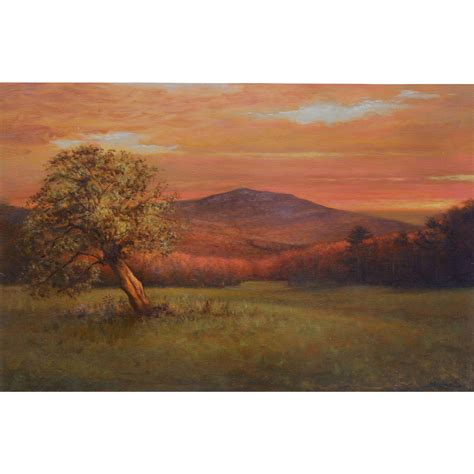 Dennis Sheehan Landscape Oil Painting Sunset View Of Mount Monadnock